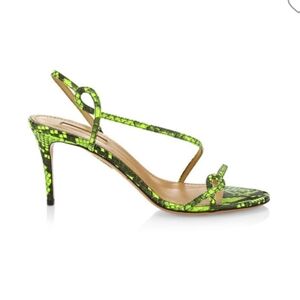 Aquazzura Serpentine Neon Snakeskin Slingback Sandals
